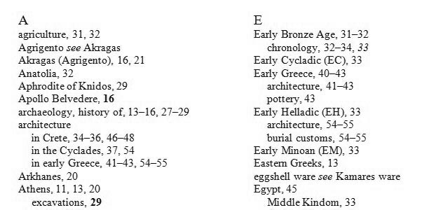 Sample of an indented-style index